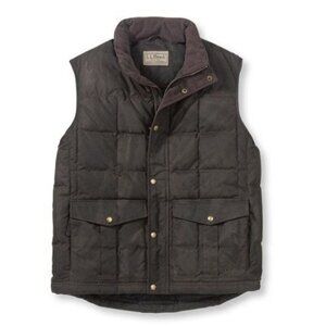 NWOT Men's LL Bean Waxed Cotton Down Puffer Vest